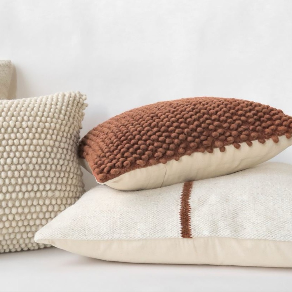 Coterie Brooklyn Katama Pillow Cover in Rust 22” Square